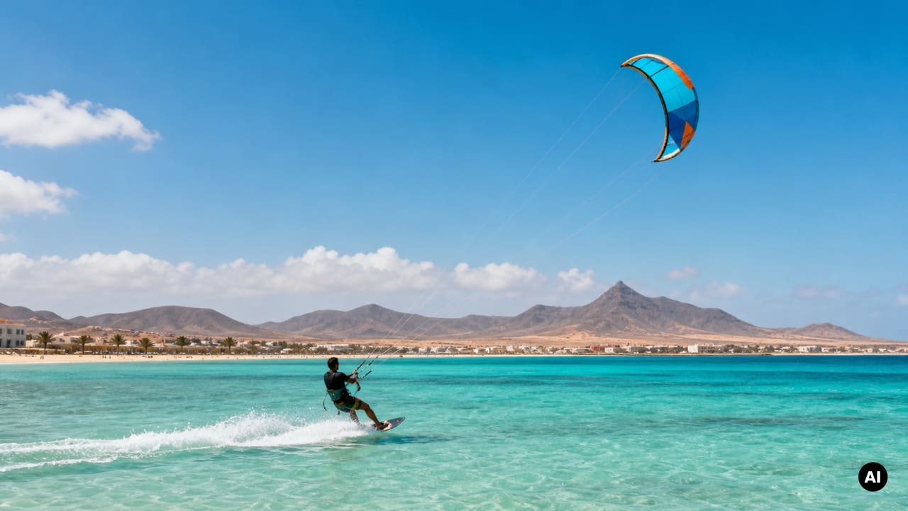 Atividades na Ilha do Sal, como kitesurf em Santa Maria
